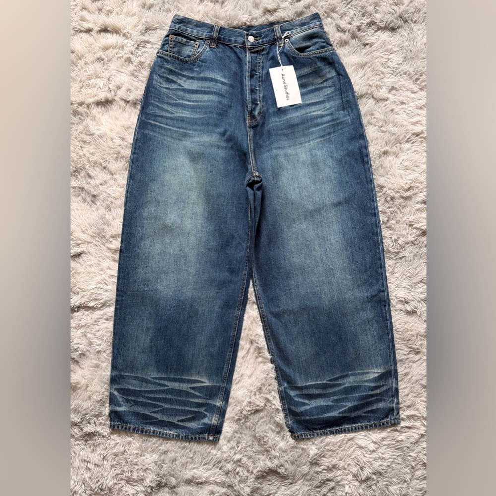 Acne Studios Classic Blue Jeans with Tan Label